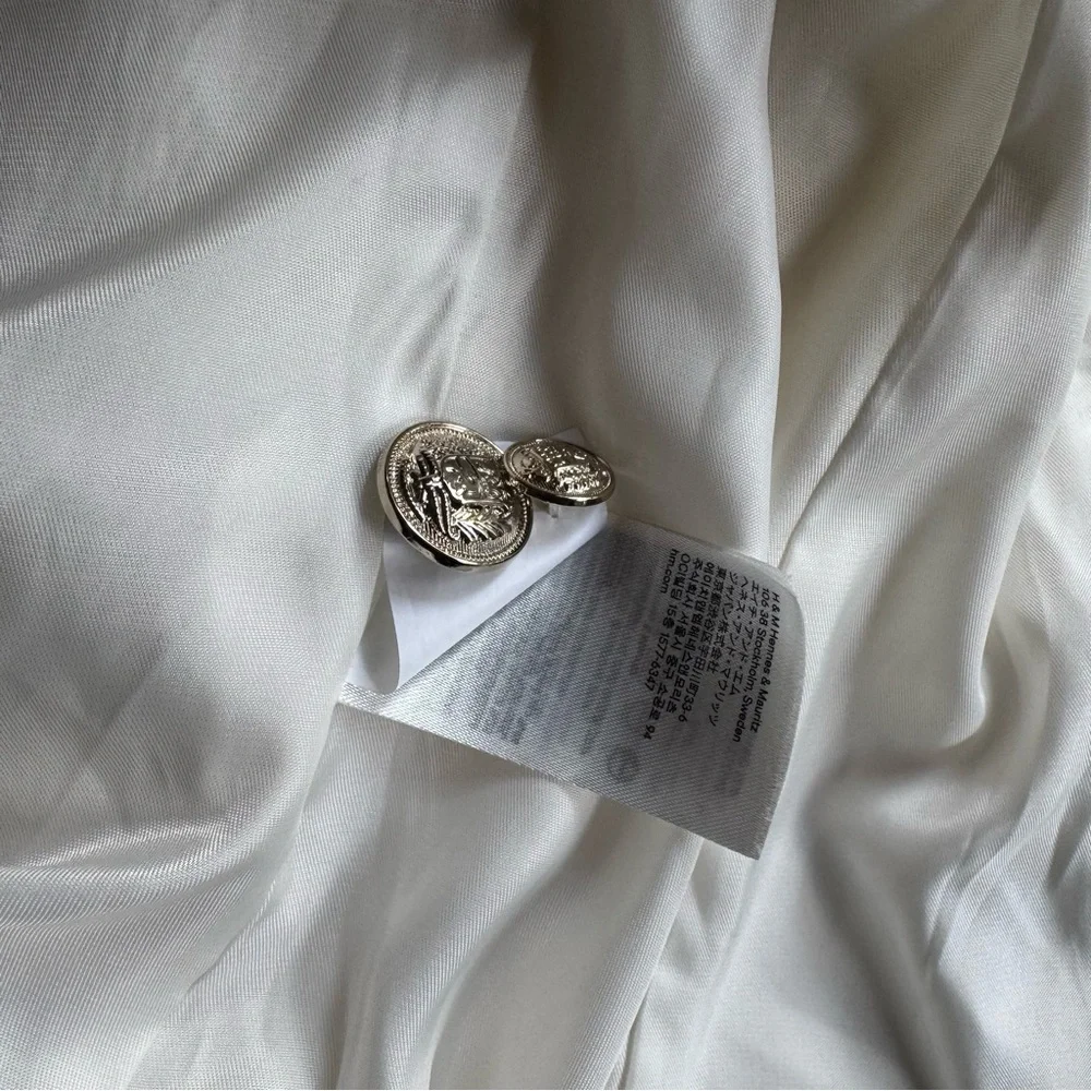 Cream Textured Jacket H&M New Without Tags Size XS - Picture 12 of 16